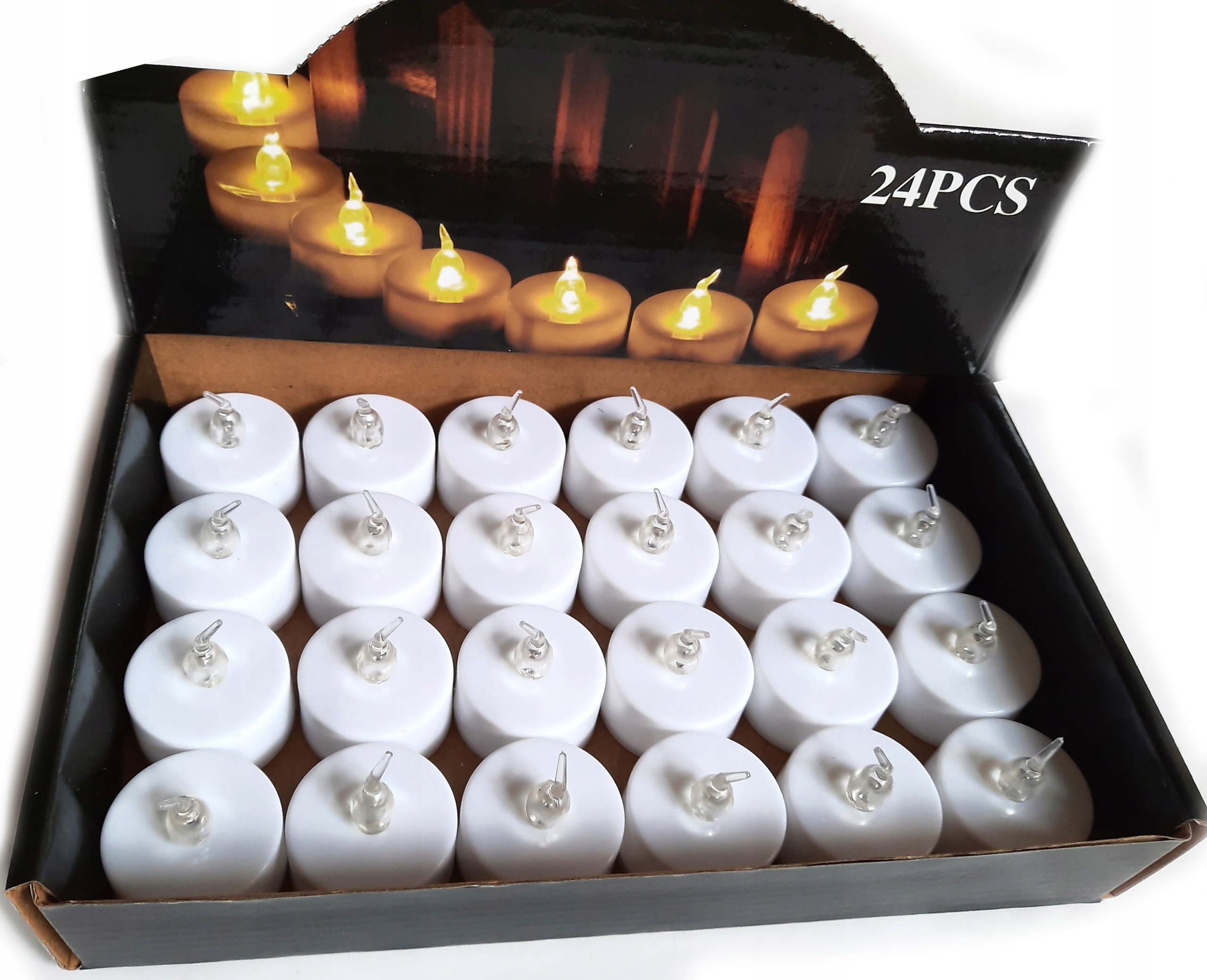 

Świeczki Led lampki na baterie świecące miga 24szt
