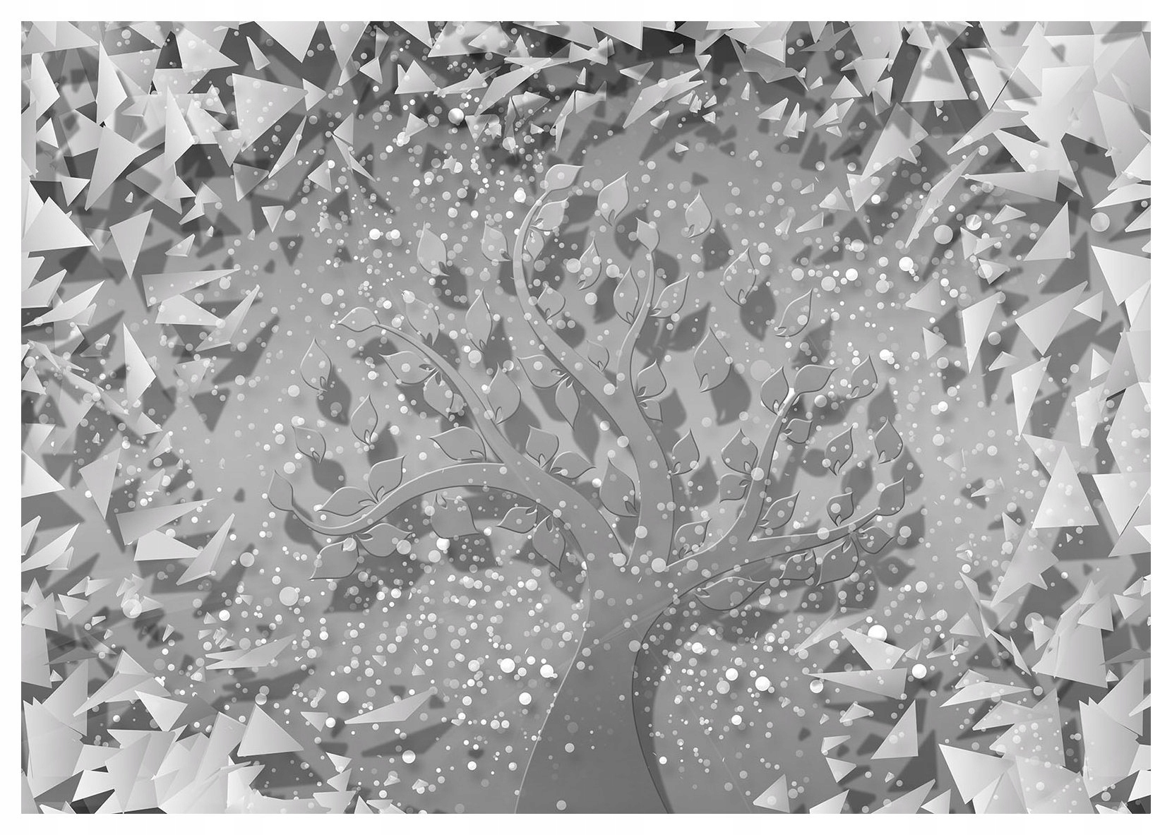 Tapeta Strom Listy Abstrakcia Monochrómia Perspektíva Elegantná 416x290