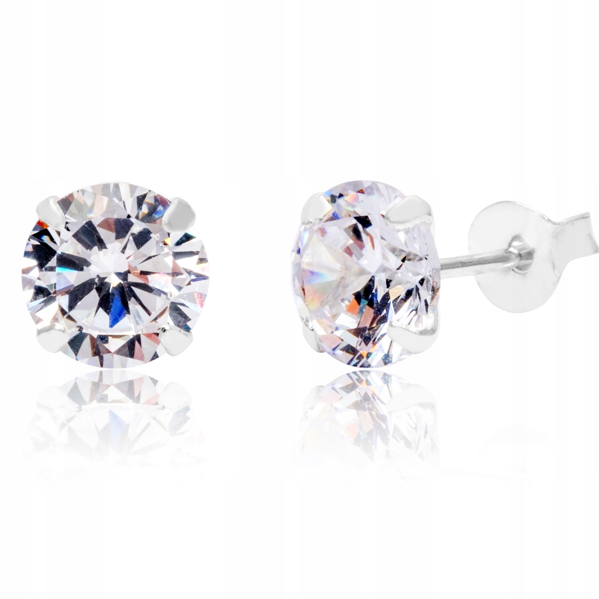 

Srebrne Kolczyki Cyrkonie Okrągłe 7MM Próba 925