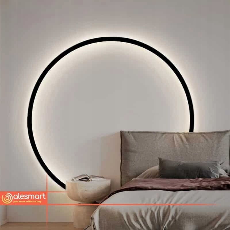Lampa ring ścienna LED nowoczesna USB Kinkiet Koło (18122) • Cena