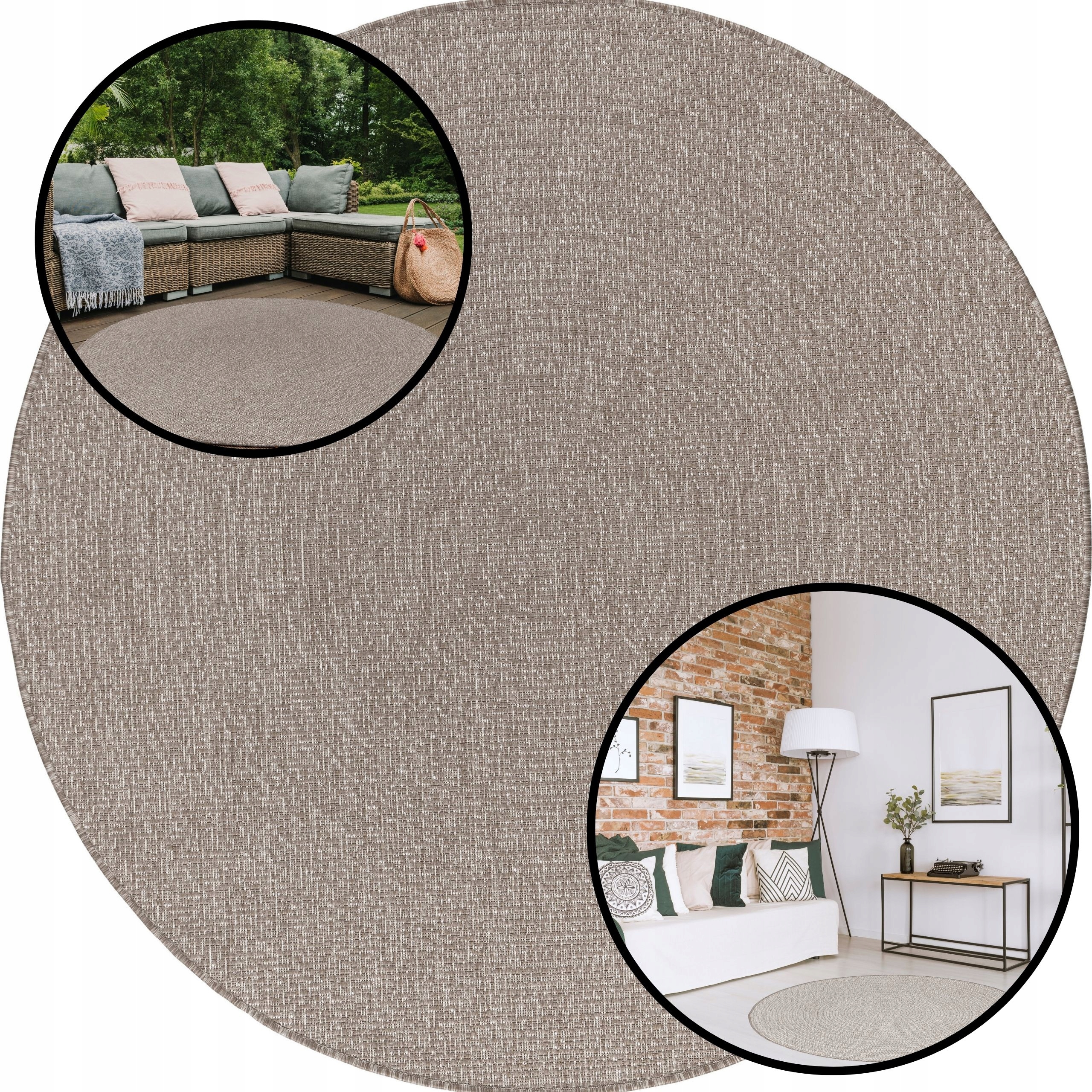 Kulatý Koberec Na Terasu Terasový Boho Provázkový 140x140