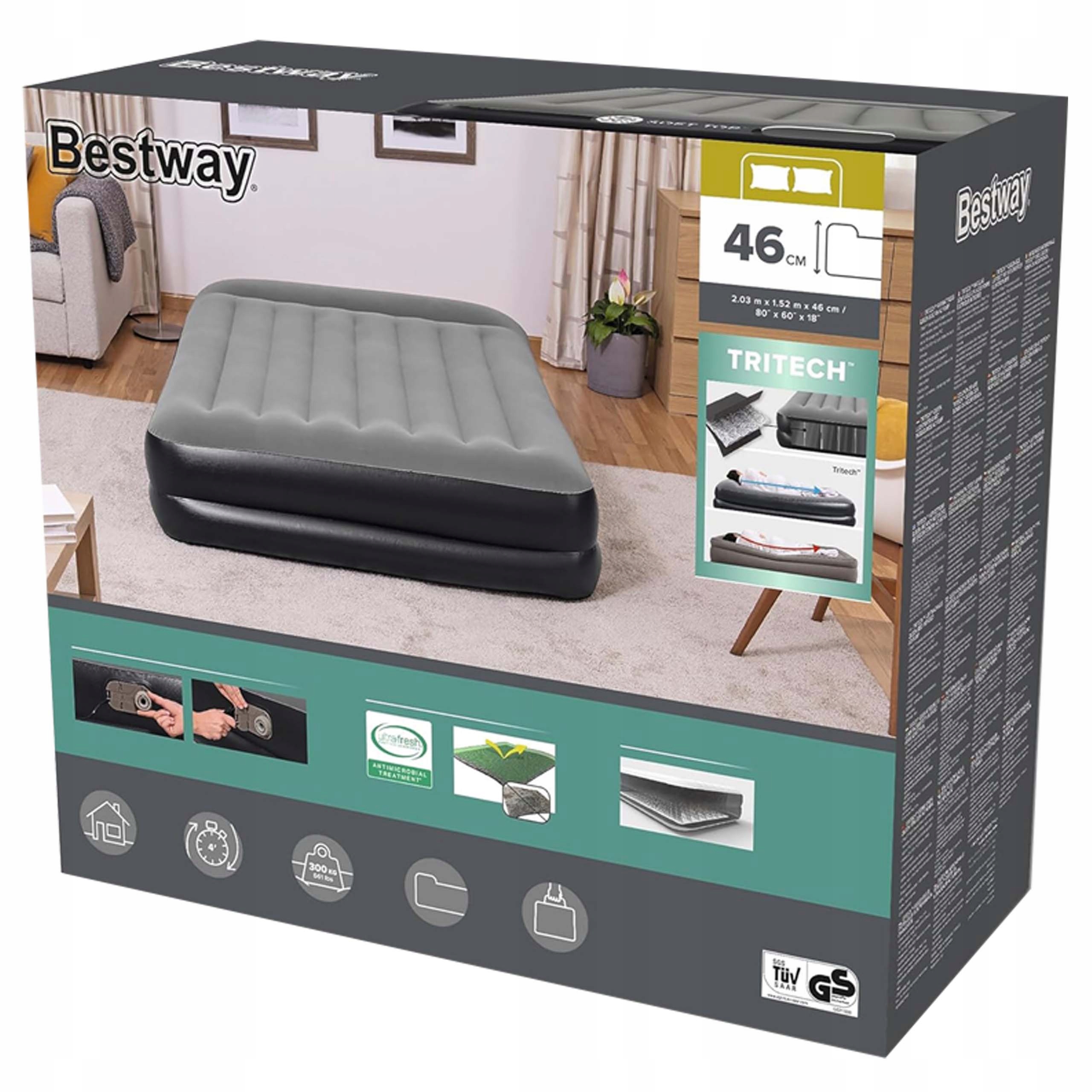 Matrace Velurová Dvoulůžková postel 203x152x46 Bestway 67403 New2026