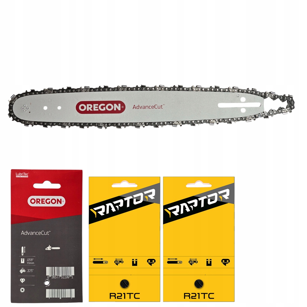 2x reťaz Raptor vodiaca lišta pre Nac CST45-40-08AC 45 cm .0325" 1,5 mm