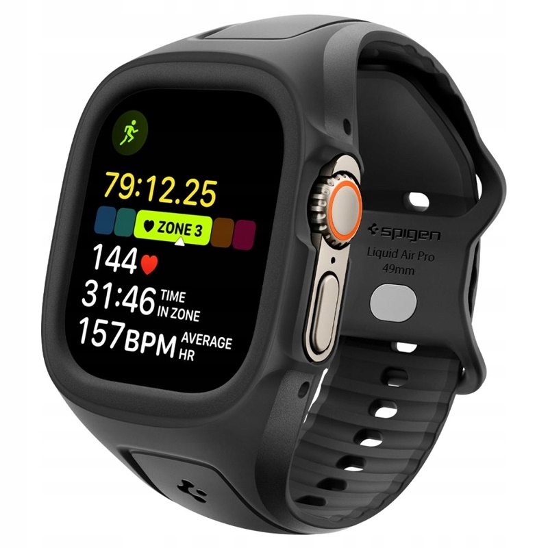 Pásek Spigen pro Apple Watch Ultra 49 mm Liquid Air Pro s Pouzdro Černý
