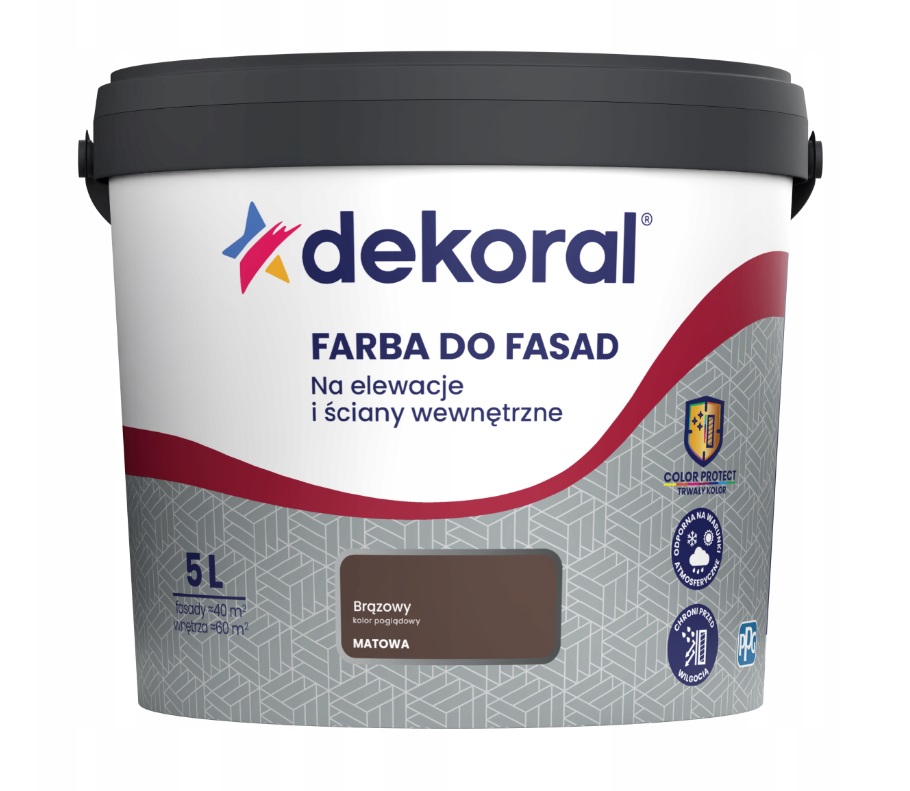 Dekoral farba zewnętrzna brąz 5L