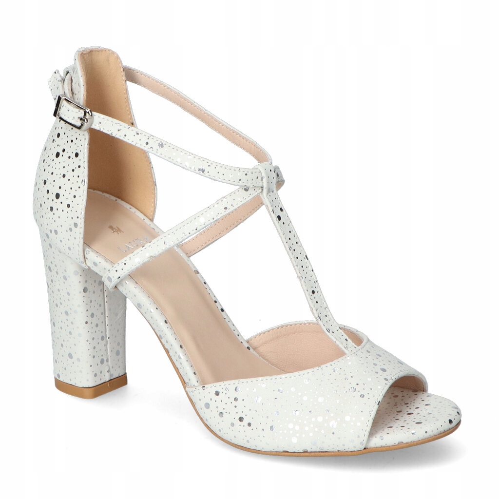 Sandály Laura Messi 2296/749 Bílé Nubuk