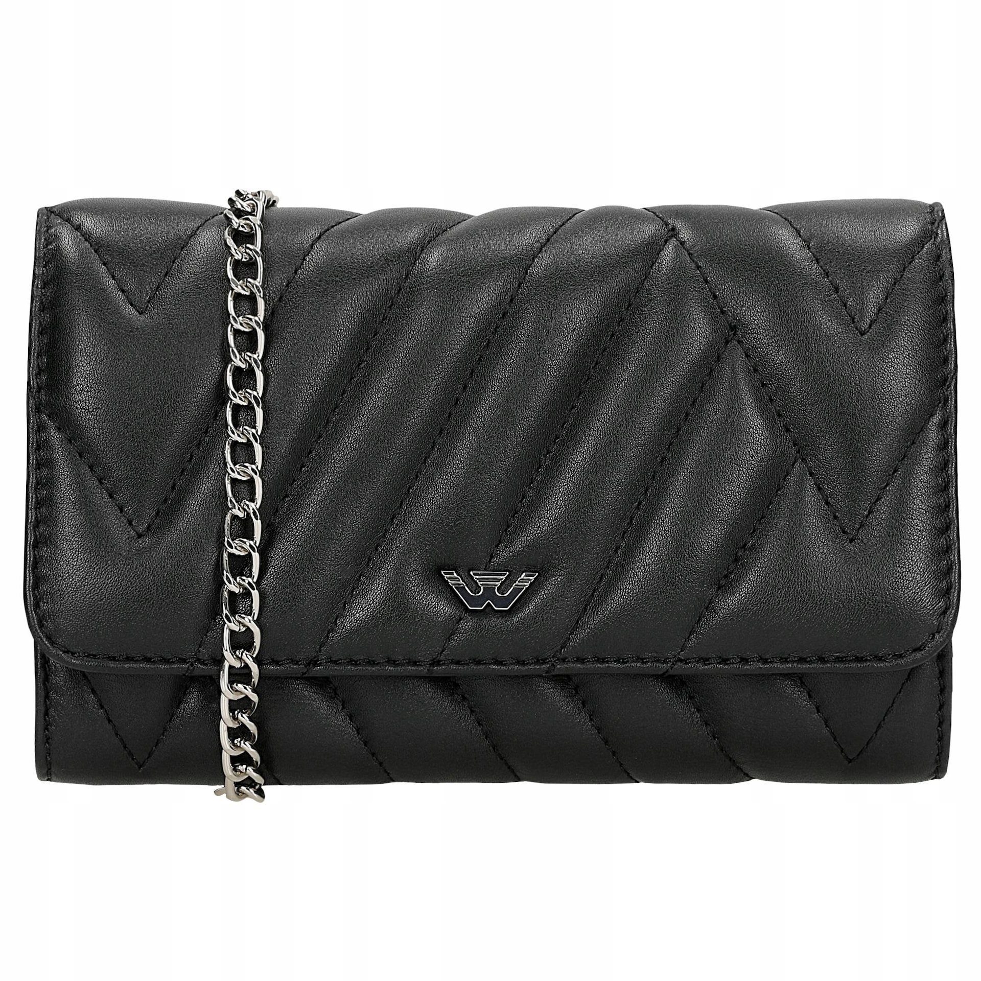 Černá prošívaná kabelka psaníčko