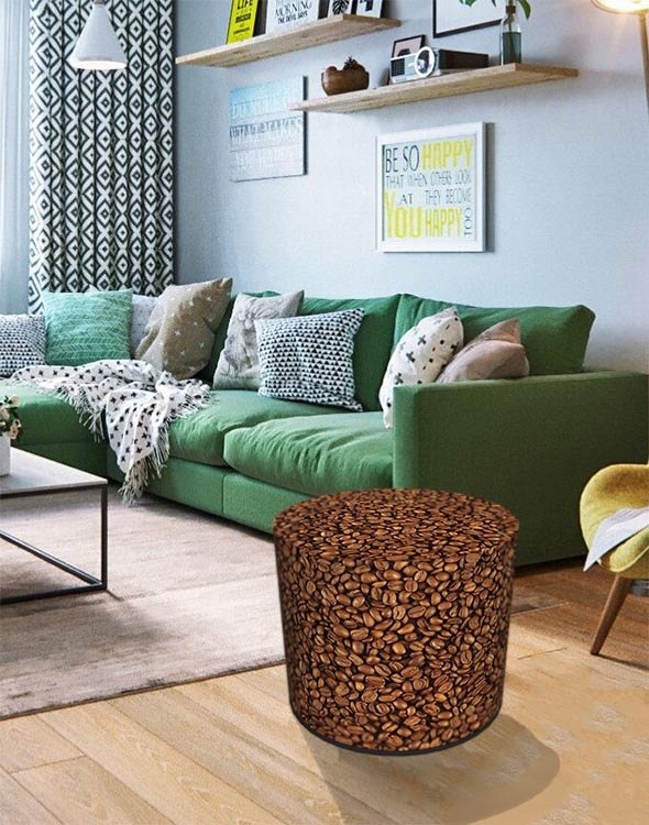 Okrągła pufa dekoracyjna - KAWA Szerokość mebla 40 cm