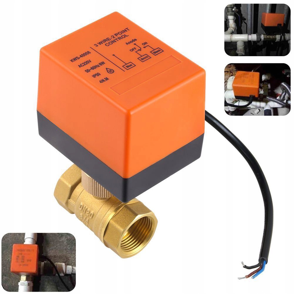 Elektroventil Kulový 3/4 palce s pohonem 230 V DN20 vodní pohon