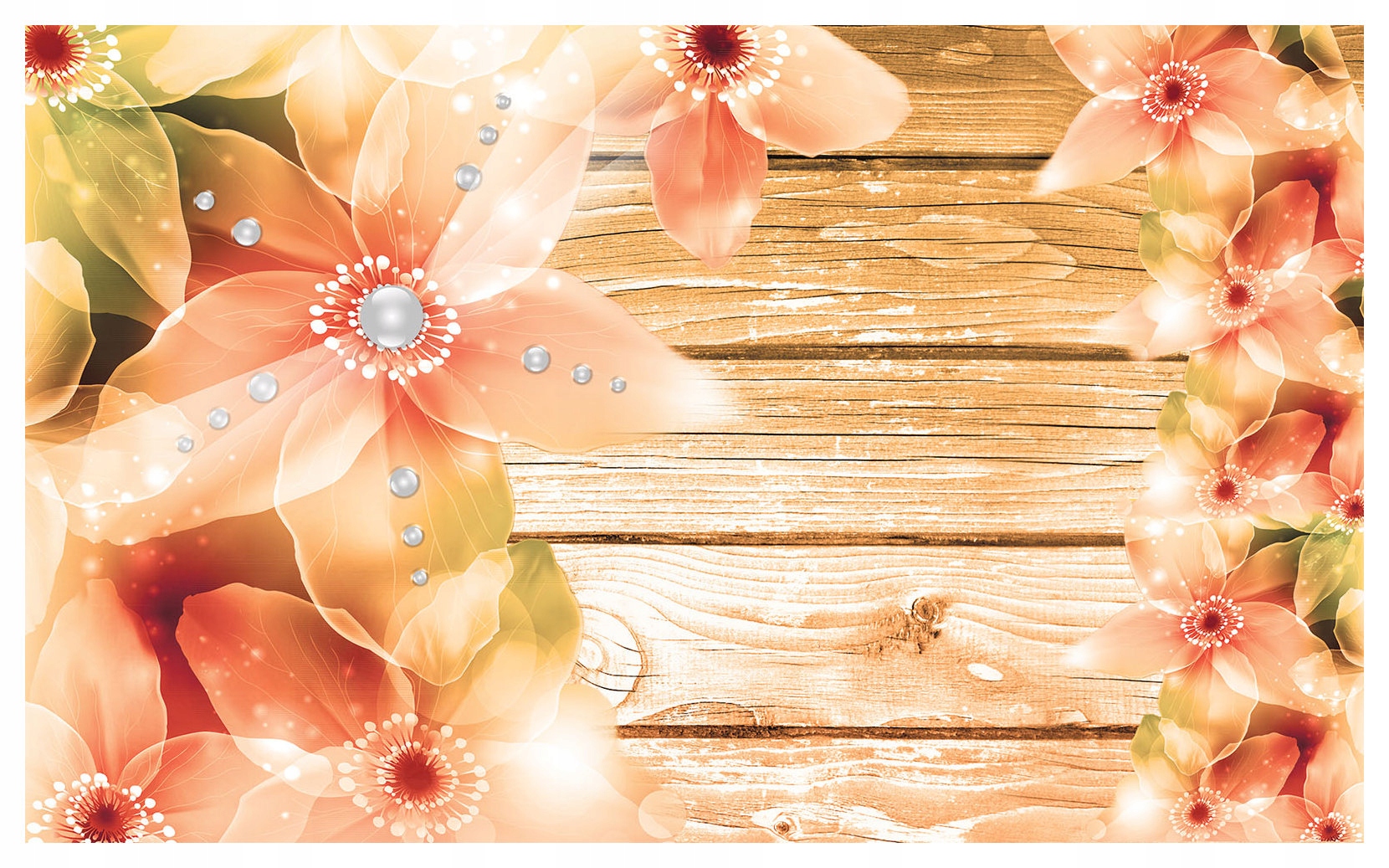 Fototapeta Broskyňové kvety na teplom dreve 368x254 ponuka lepidlo