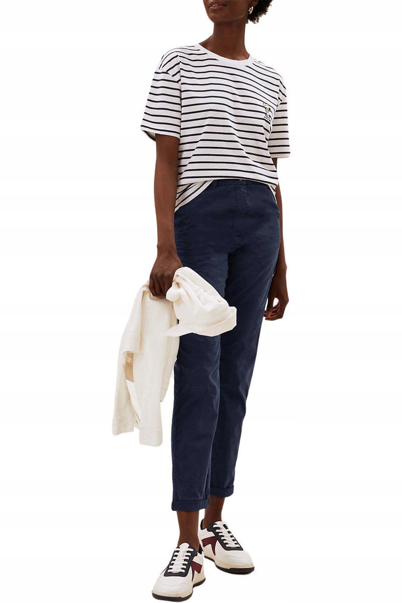 M&S Eleganckie Damskie Bawełniane Granatowe Spodnie Chinosy Regular 46 Rozmiar 46