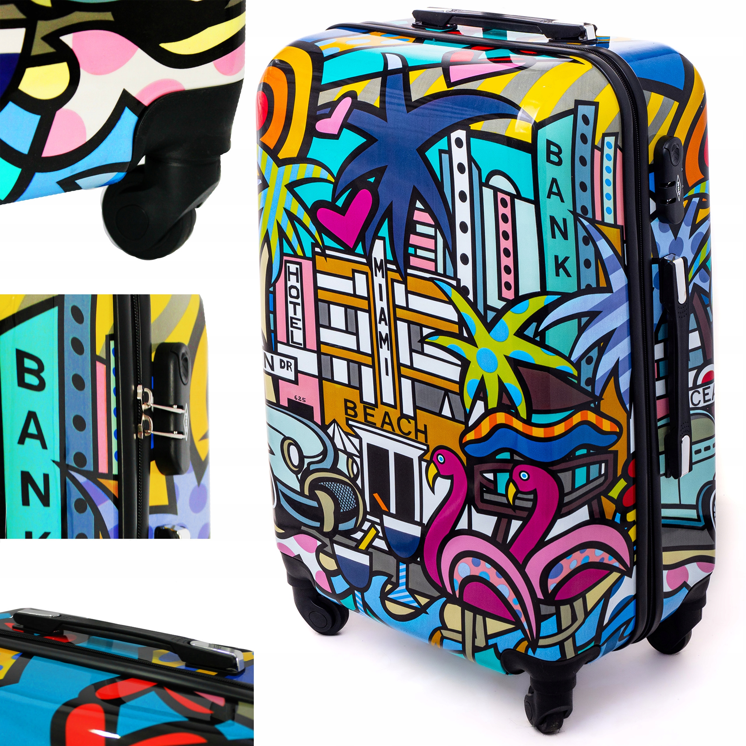 Średnia walizka Podróżna Torba Na Kółkach Turystyczna Abs XL