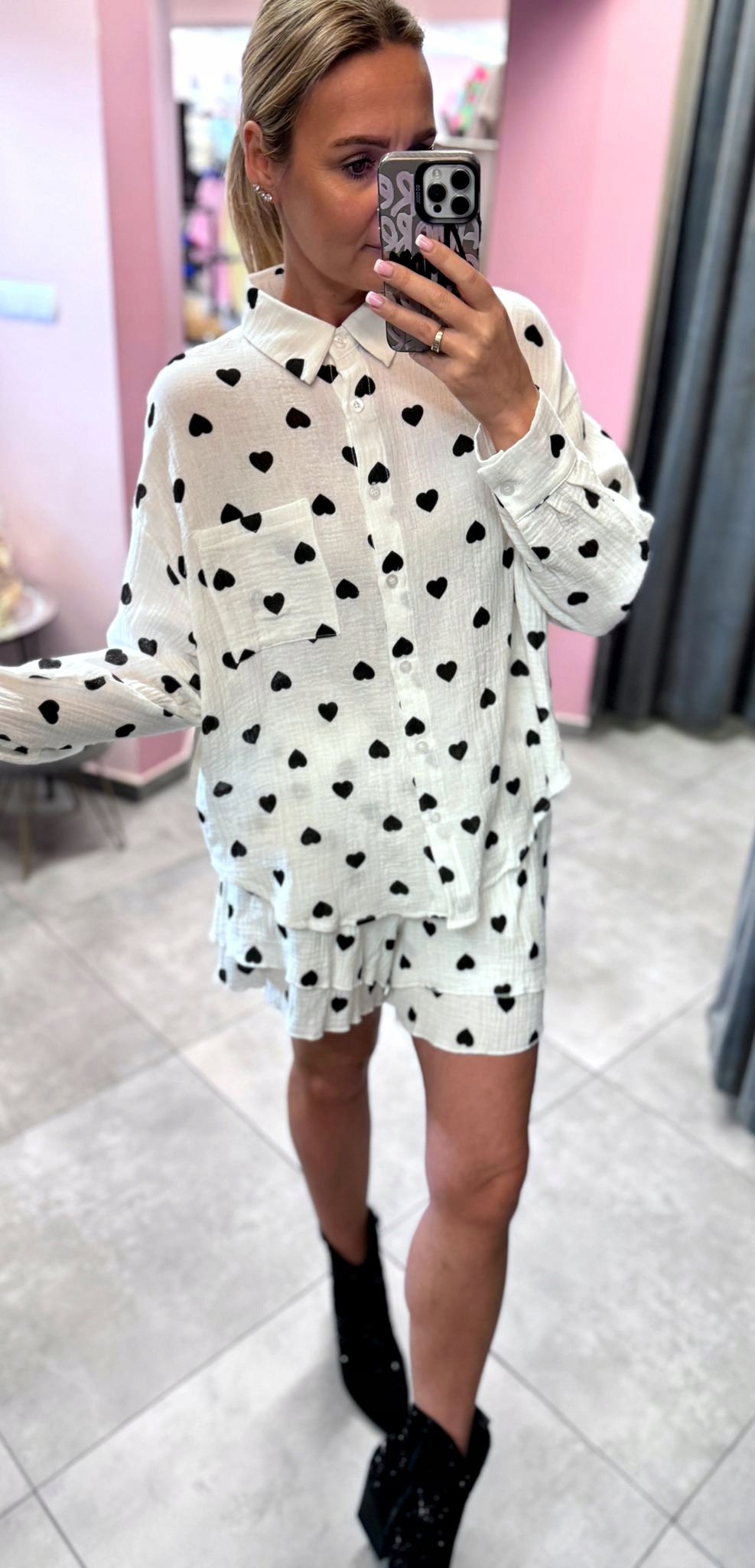 Dámský Mušelínový Komplet Kraťasy Košile 100% Bavlna Uni