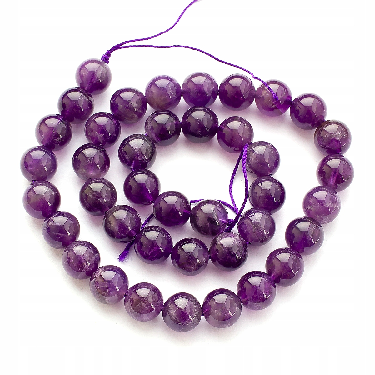 Korálky Přírodní Ametyst, Kulatý, Třída A, 10mm, cca 38ks/38 Cm/nic