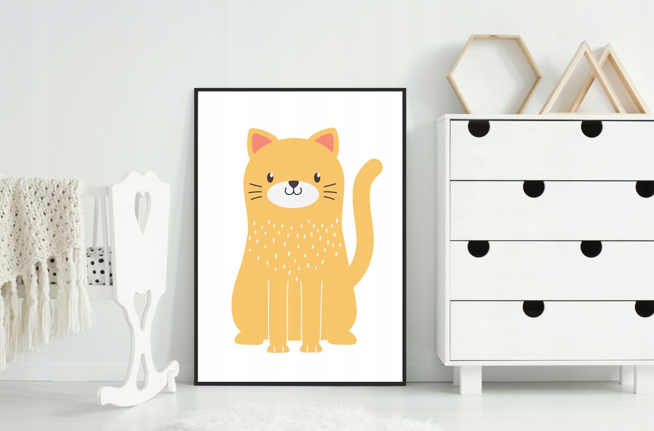 OBRAZ PLAKAT W RAMIE A4 cm Kot PD257 Marka inna marka