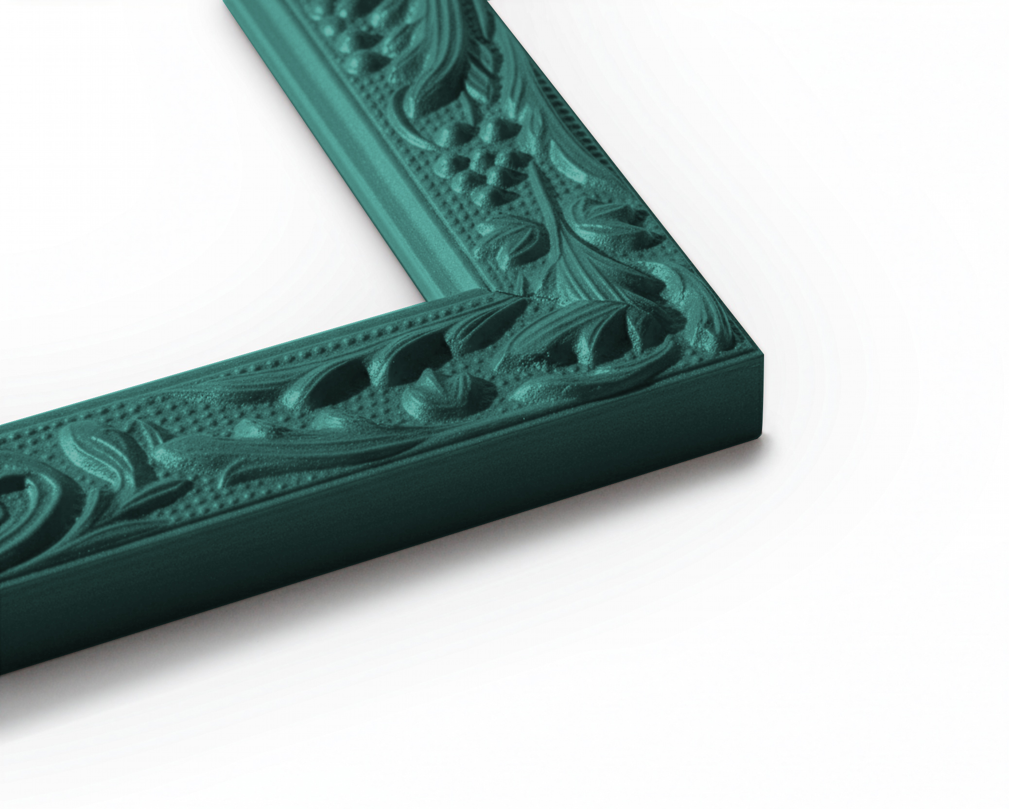 Rám 61x91,5 tyrkysový, dřevěný, zdobený ornamentem na plakát, foto