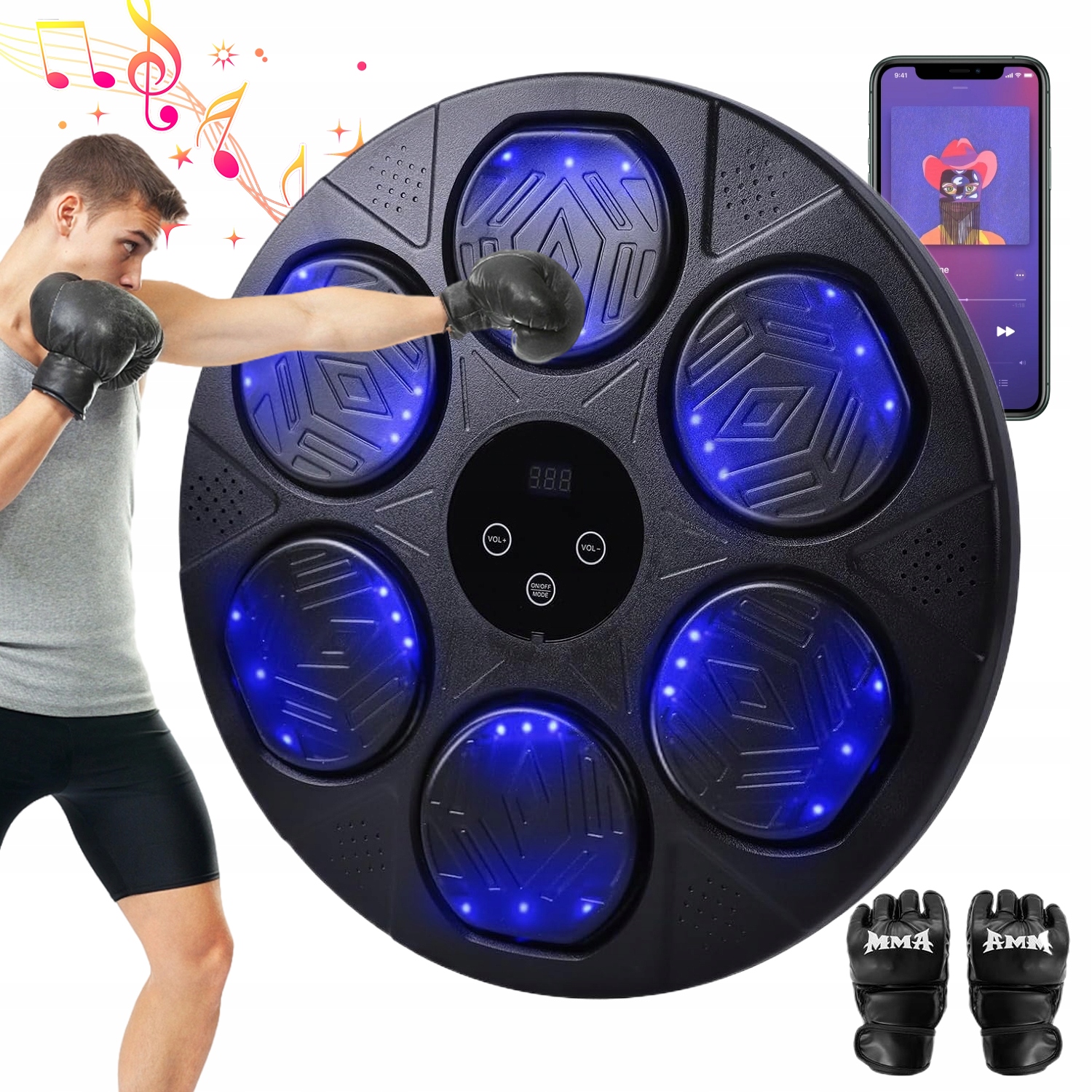 Elektroniczna Maszyna Bokserska Z Muzyką I Led Bluetooth Na Ścianę