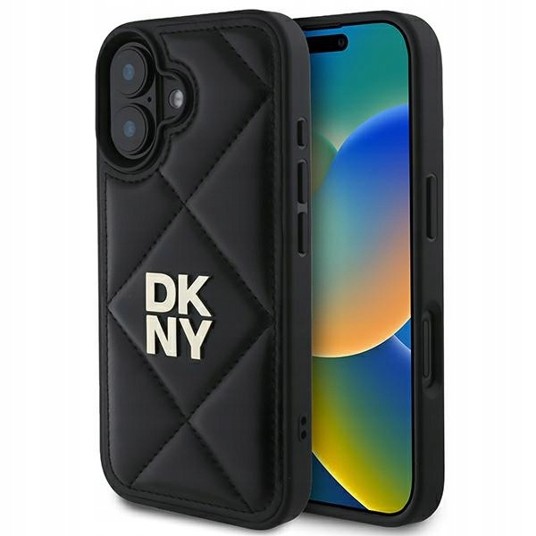 Dkny DKHCP16SPQDSLK iPhone 16 6.1 černý/černý Quilted Stack Logo