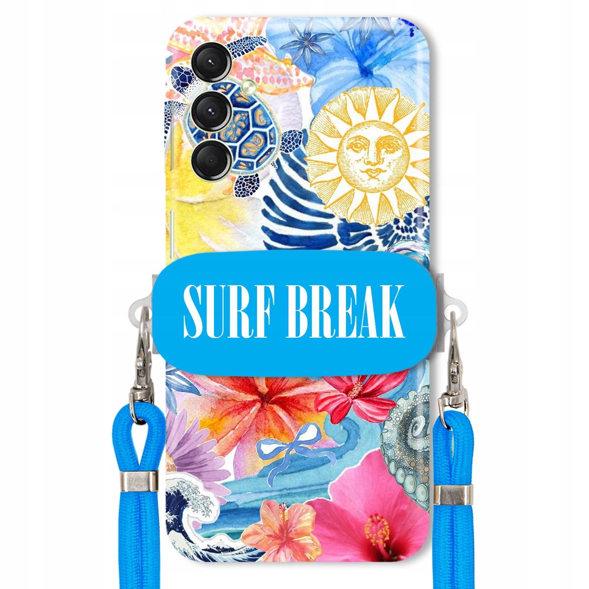 Puzdro pre Samsung A24 4G Crossbody Blue držiak Surf Break na dovolenku