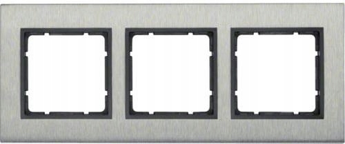 Berker B7 ušľachtilá oceľ/antracit 3-úrovňový rámček