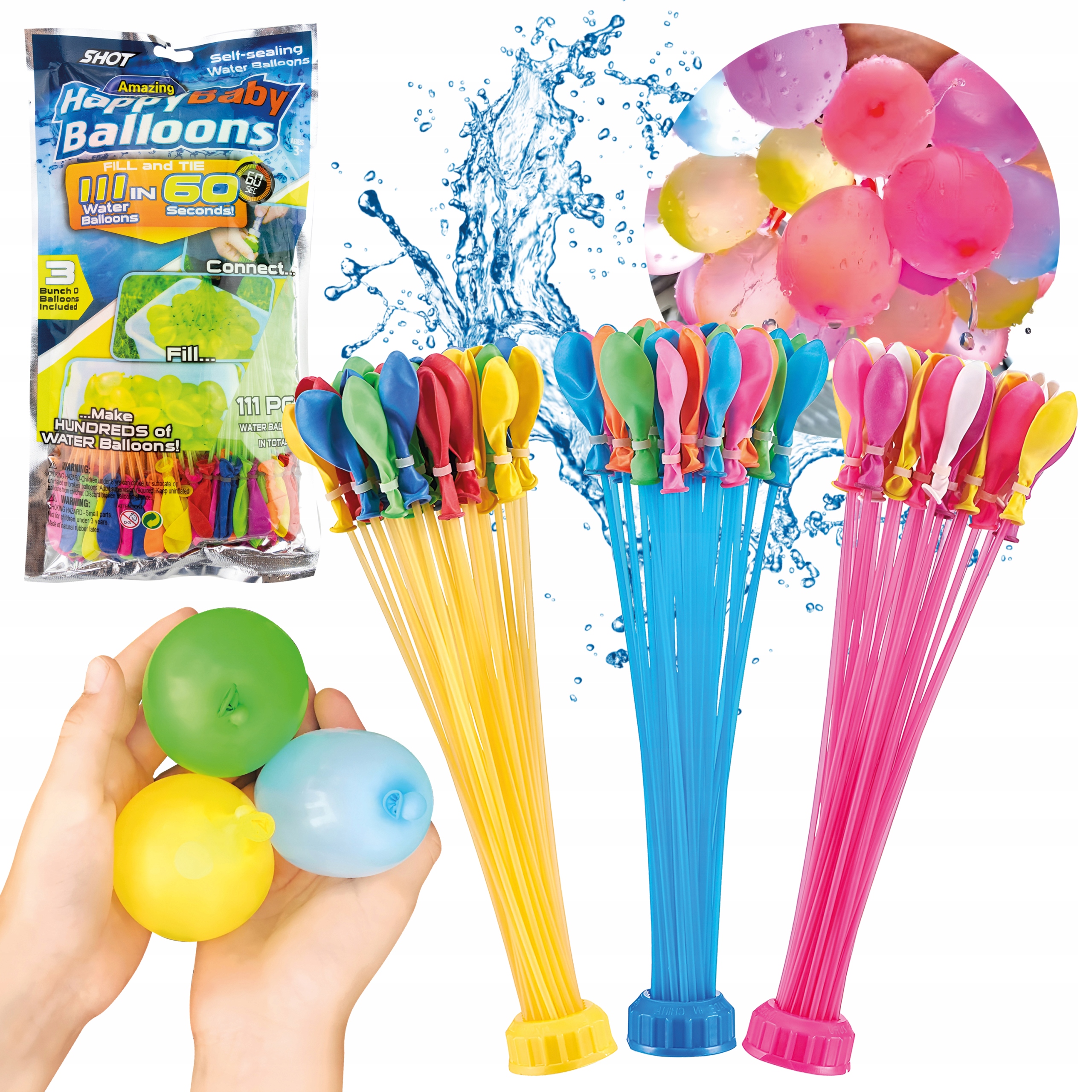 

Balony na wodę kolorowe 111 szt. automatyczne