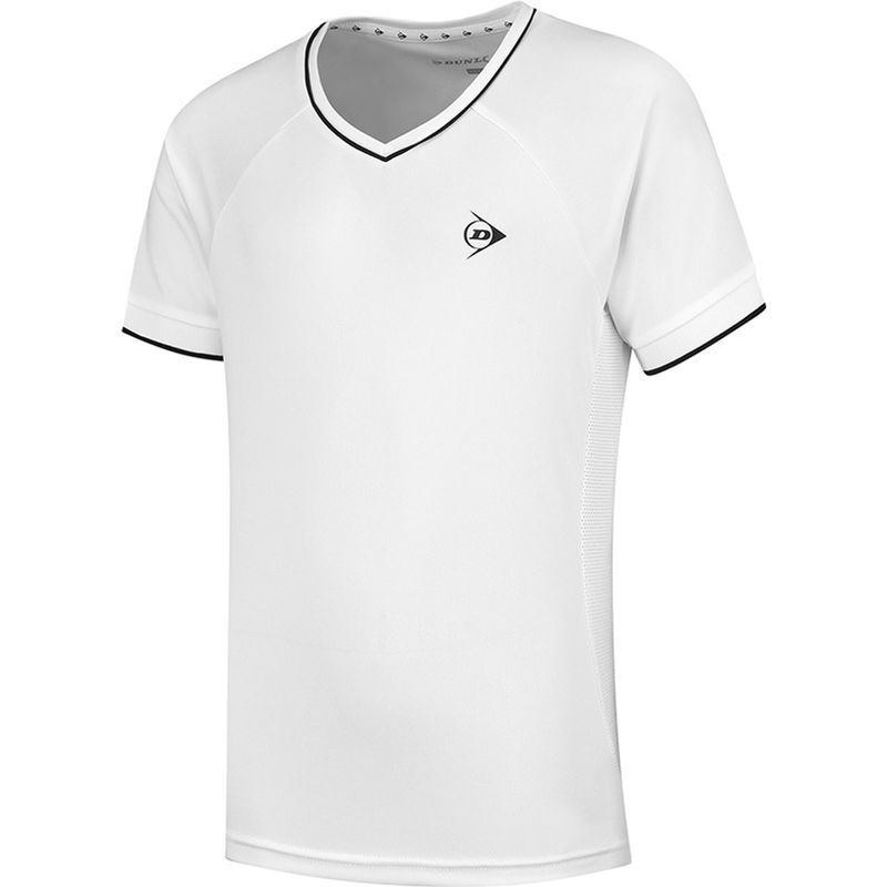 Koszulka Tenisowa Dziewczęca Dunlop Club Crew Tee Girl White/black 140