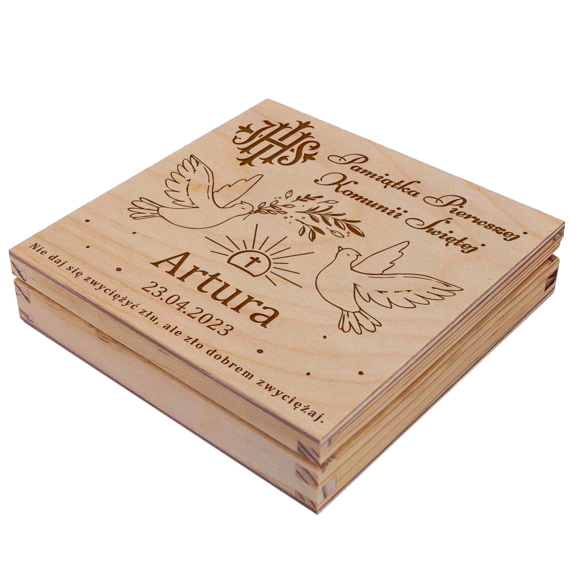 PAMIĄTKA PIERWSZEJ KOMUNII ŚWIETEJ PUDEŁKO NA PIENIĄDZE PREZENT NA KOMUNIĘ Stan opakowania oryginalne