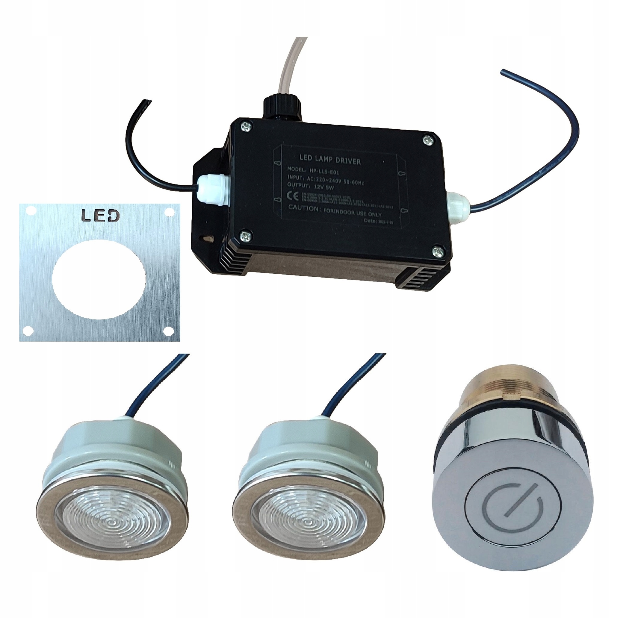 2 Led lampy ovládač mosadzný pneumatický stlačovač do kúpeľovej vane