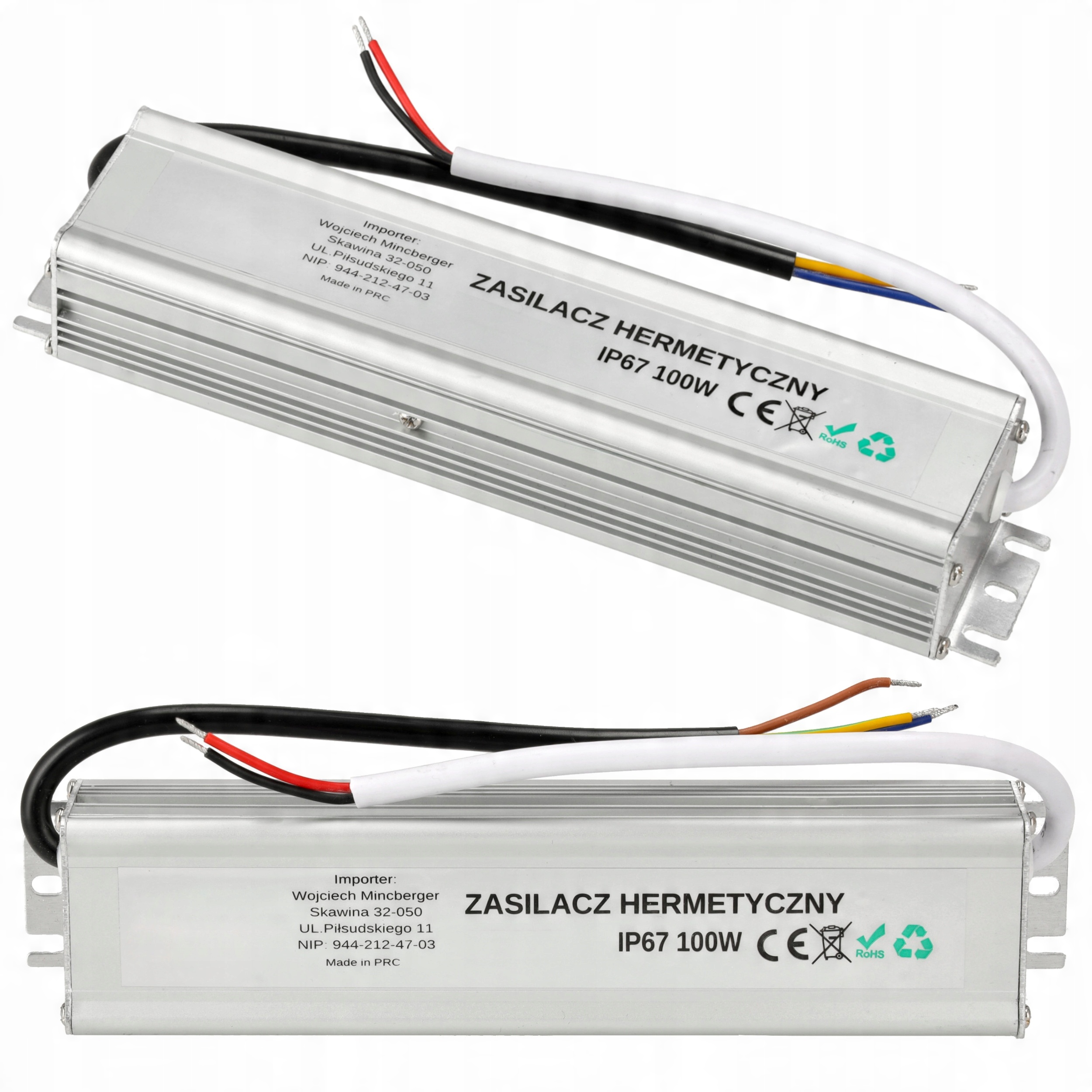 

Zasilacz Led wodoodporny 8,33A 100W 12V IP67