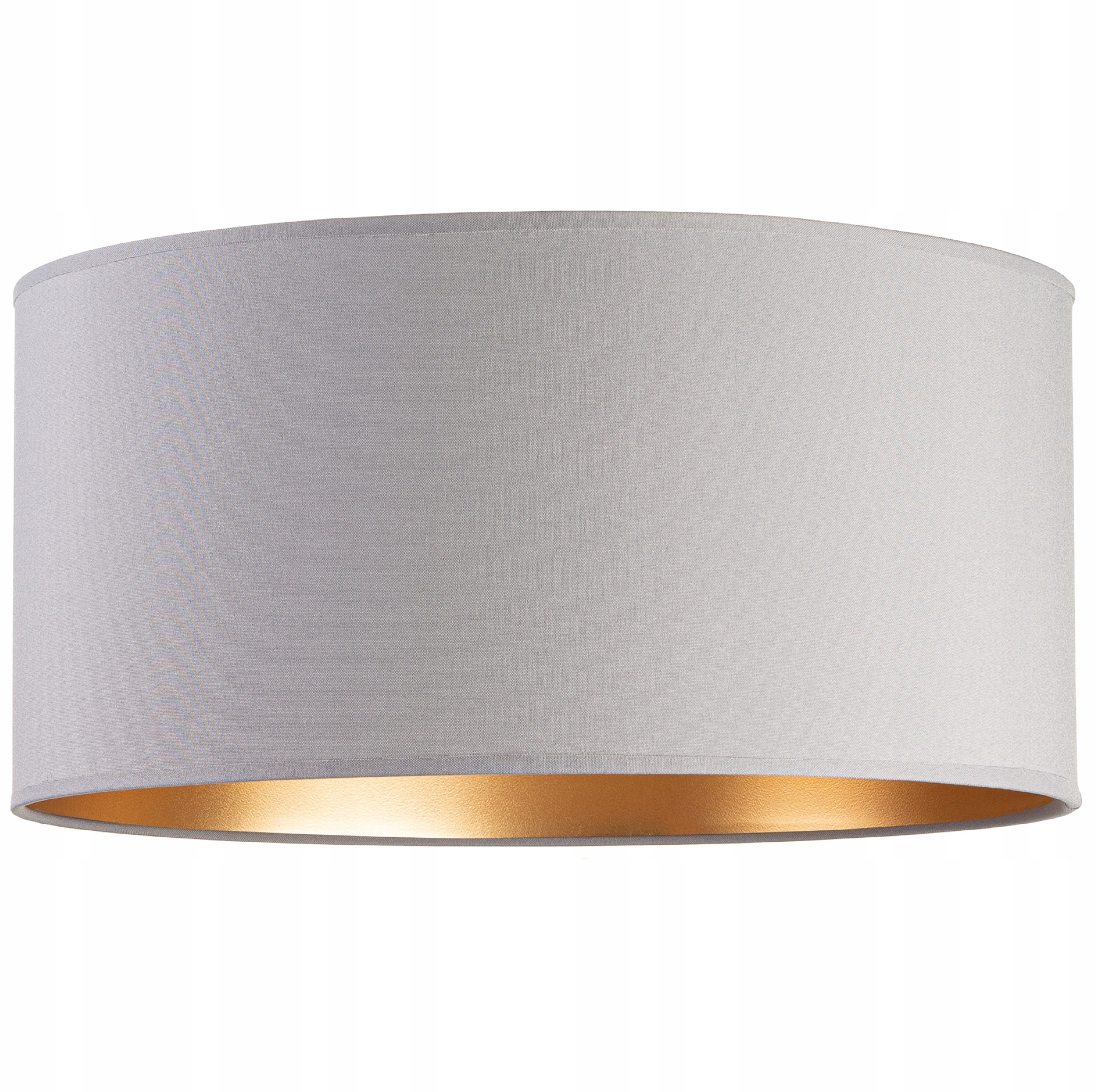 Abażur okrągły walec tuba 40cm Szary Złoty