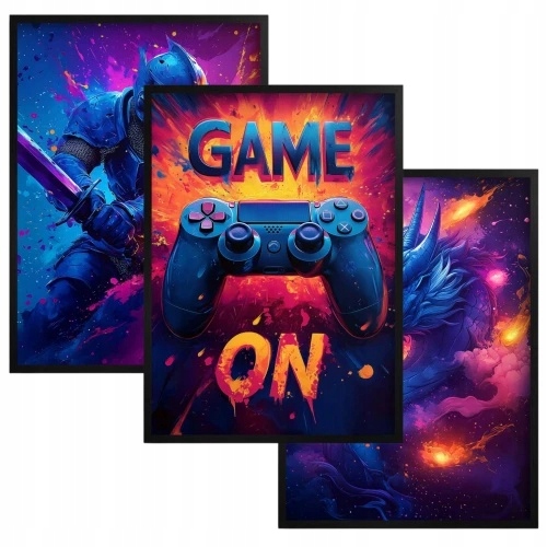 Nowoczesny Plakat w Ramie Obraz gamingowy Konsola X-Box Pad dla gracza