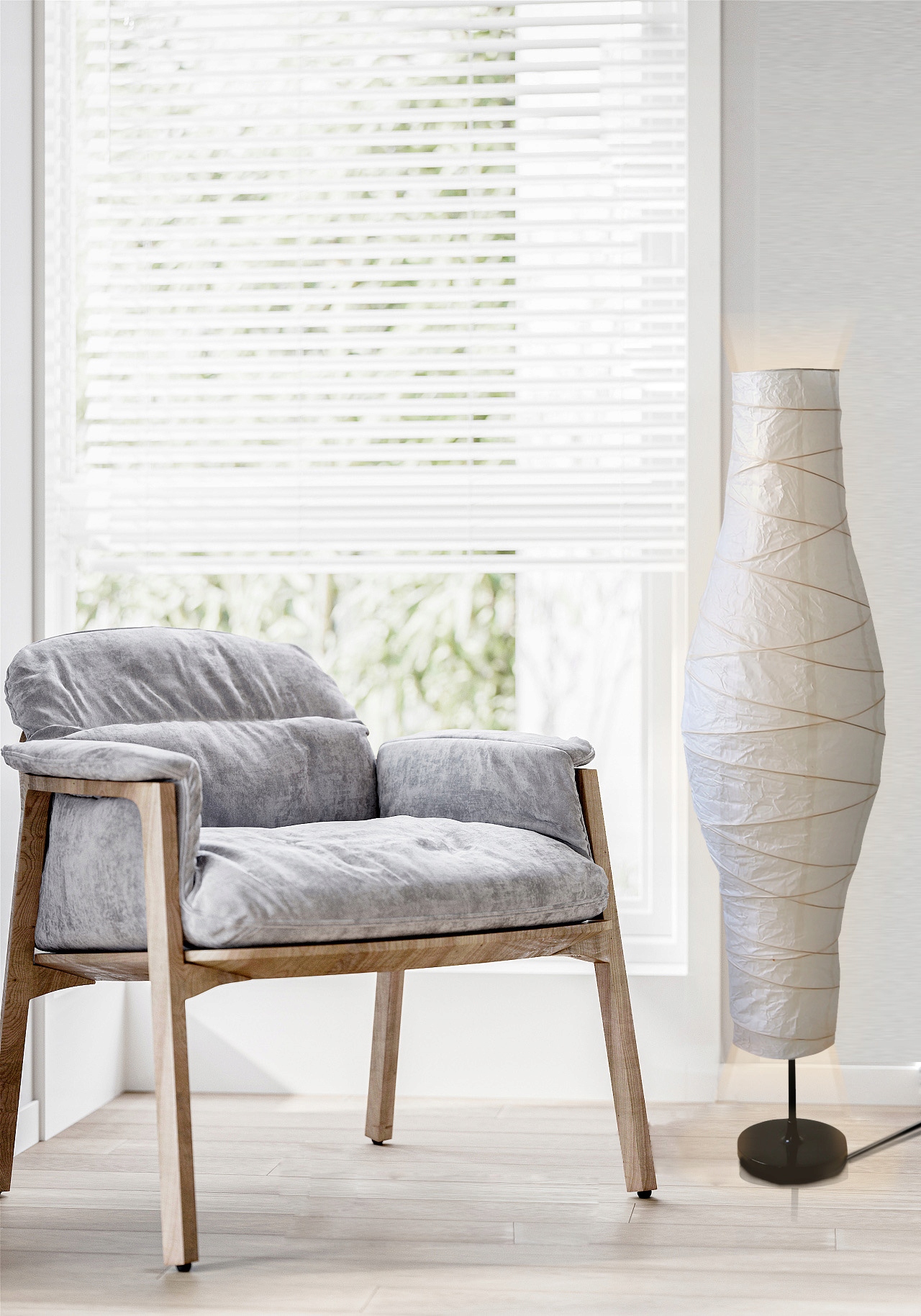 LAMPA PODŁOGOWA STOJĄCA 137CM NOCNA KLOSZ PAPIER Kolekcja Dudaro