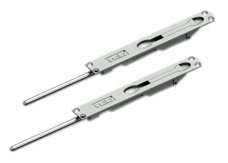 Wala rygiel wpuszczany góra dół do drzwi Srebrny Hartowany. (2 sztuki)