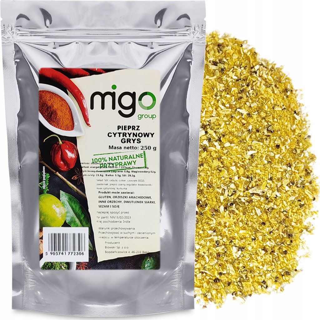 Pieprz Cytrynowy GRYS - 250g - MIGogroup