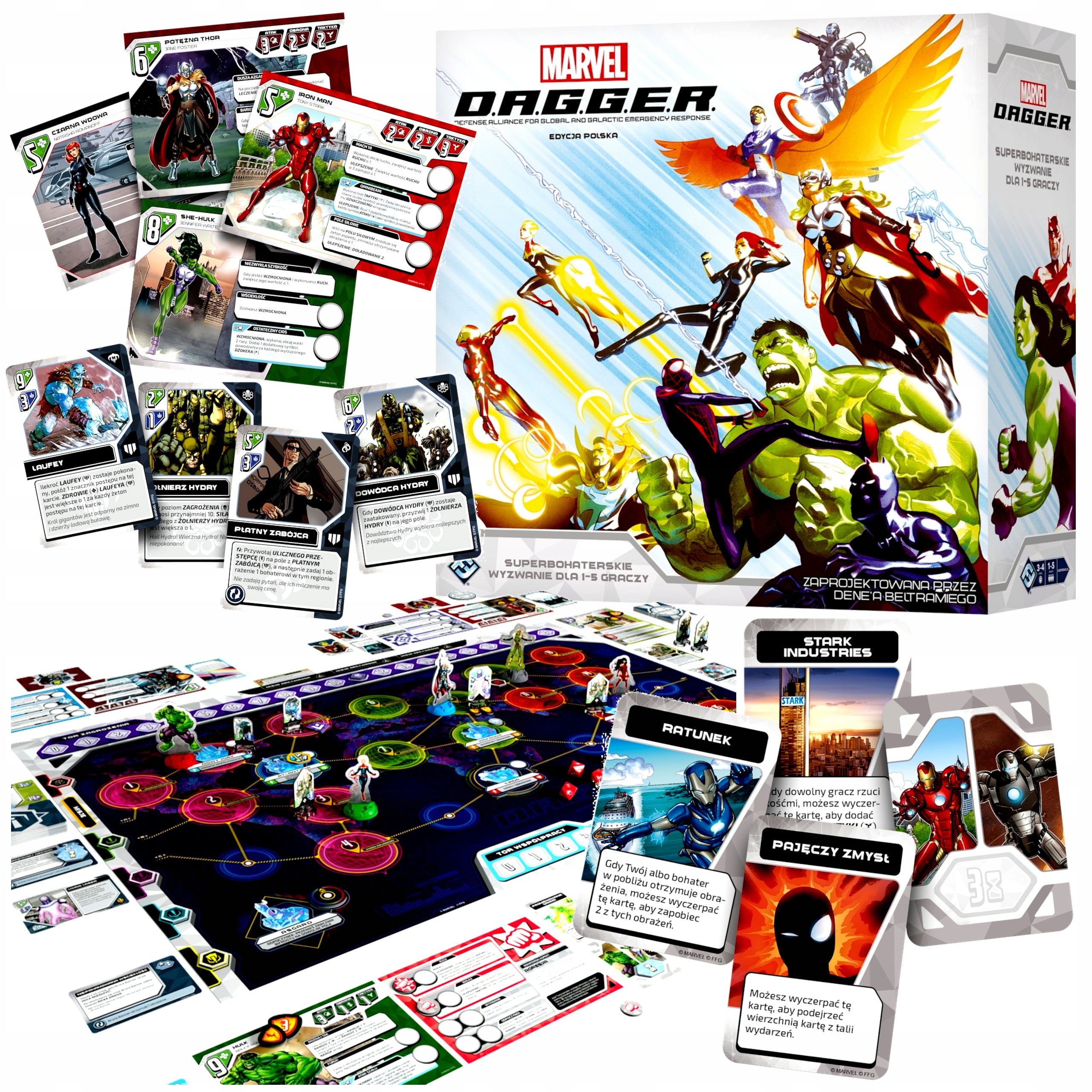 Gra planszowa Marvel kooperacyjna D.a.g.g.e.r. edycja polska oryginalna