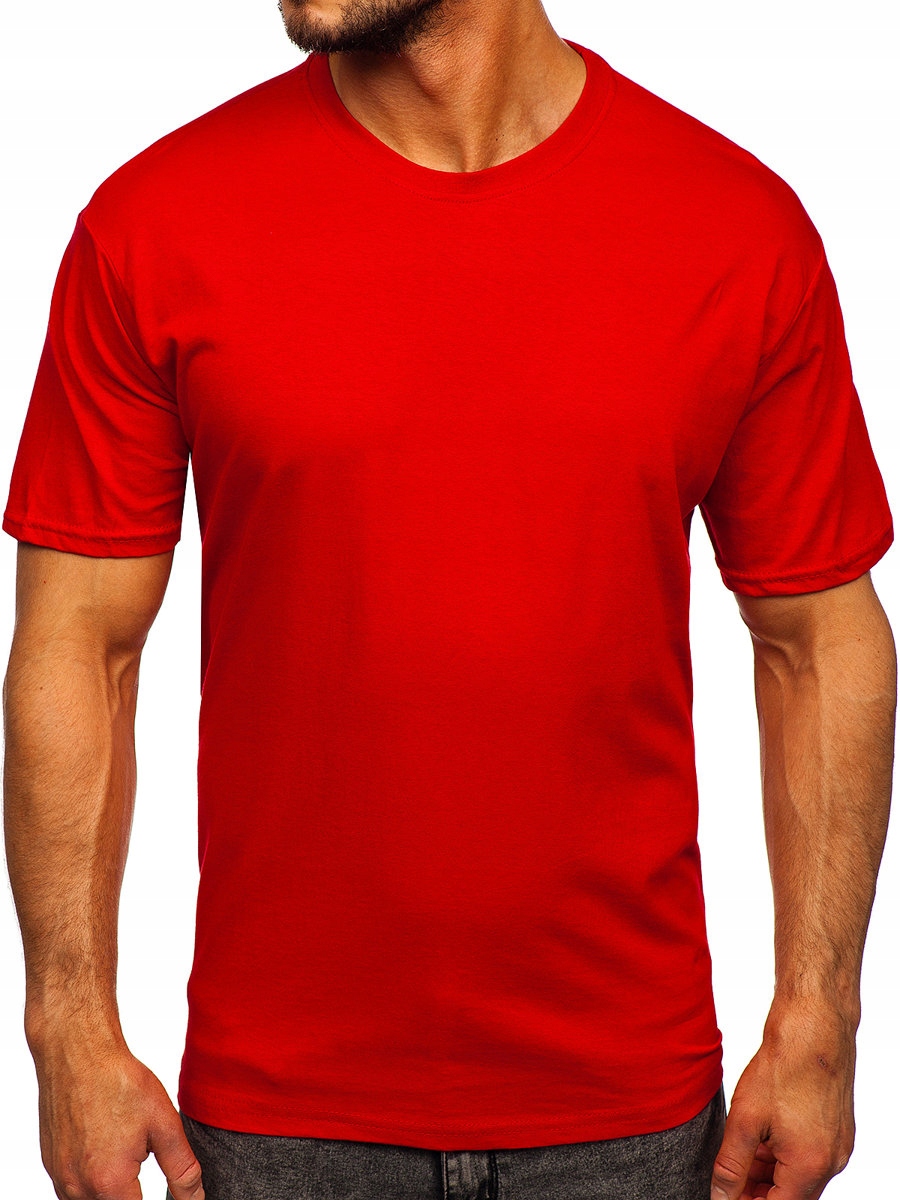 

T-shirt Męski Gładki Czerwony 192397 ROZMIAR_2XL
