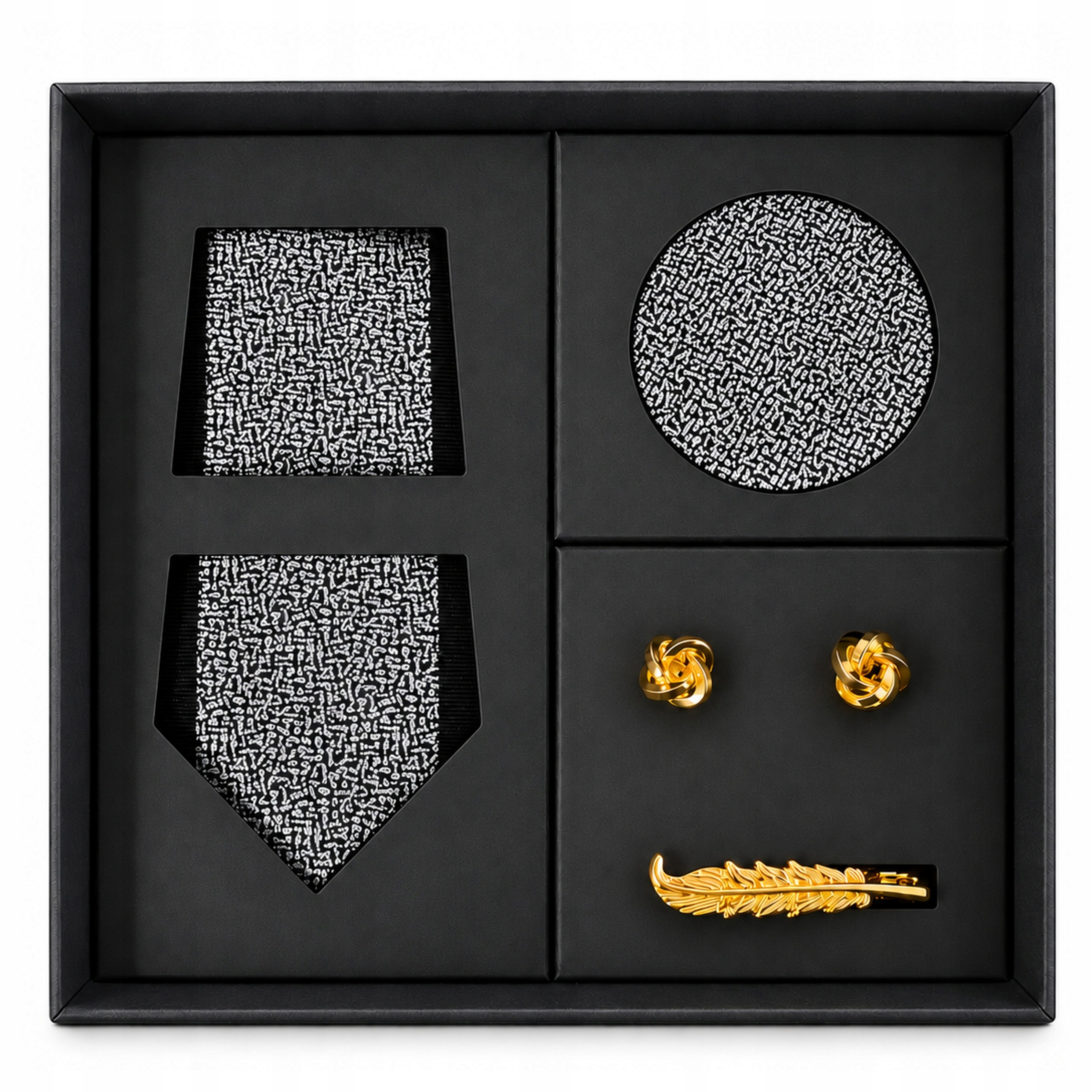 Dárková Sada pro muže Kravata Kapesníček Sponky Elegantní Dárek