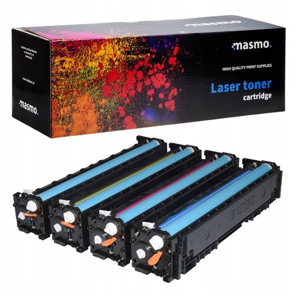 4x Toner Masmo pro Hp CF540X-CF543X Cmyk M254nw M280nw M281fw