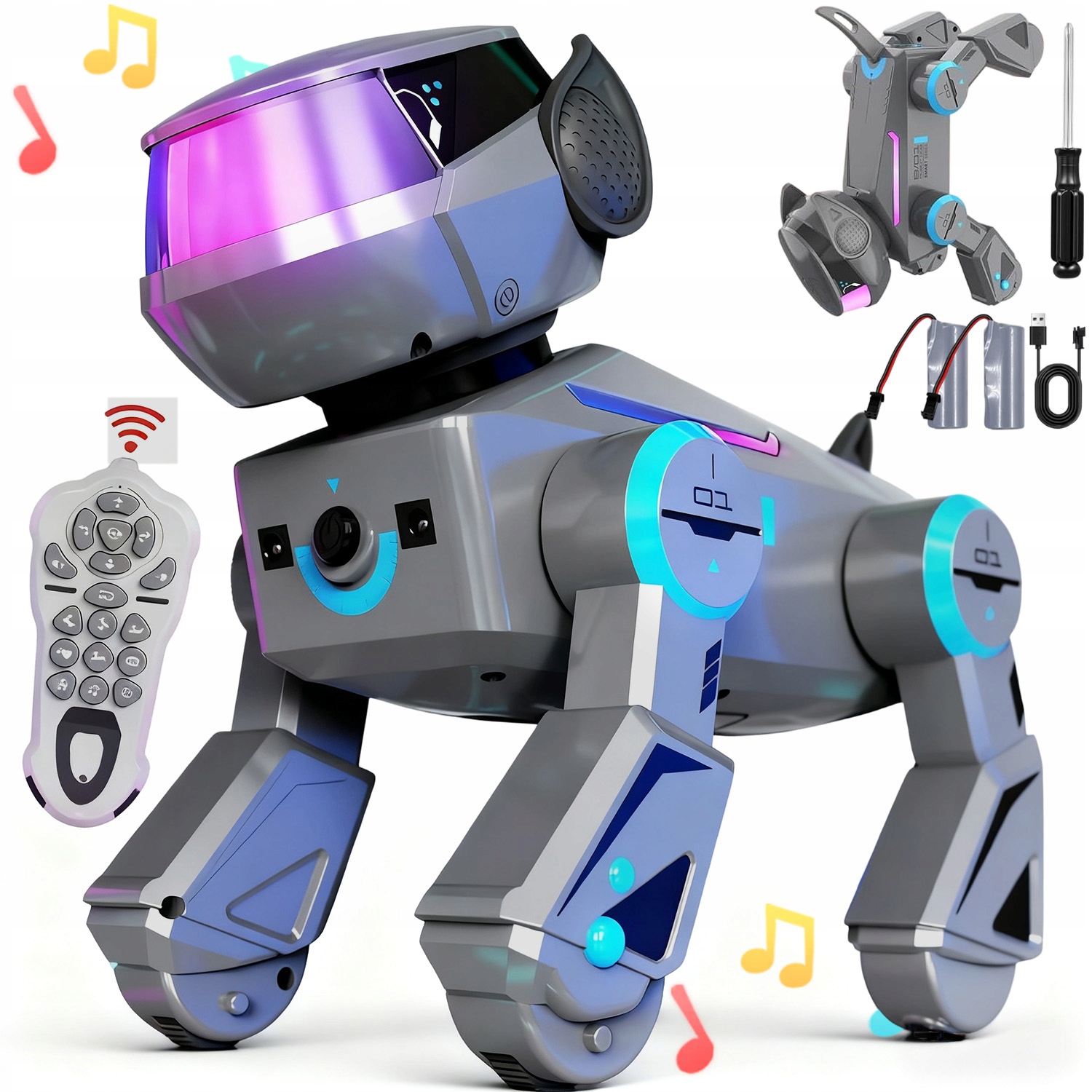 Dálkově Ovládaný Robot, Interaktivní Pejsek, Programovatelný Bluetooth S Led Světlem