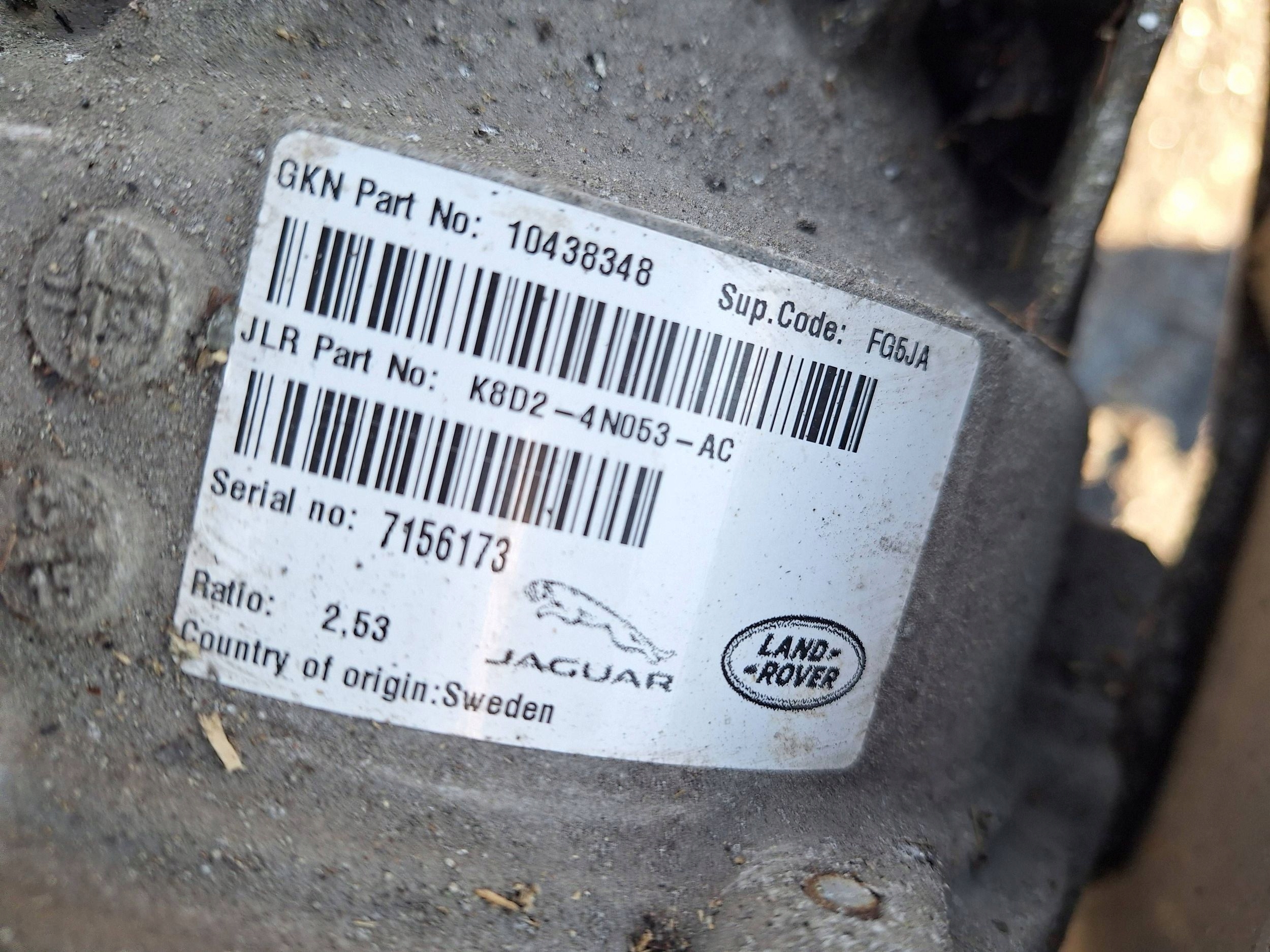 LAND ROVER EVOQUE II 19-25 rear differential diff + sider K8D2-4N053-AC