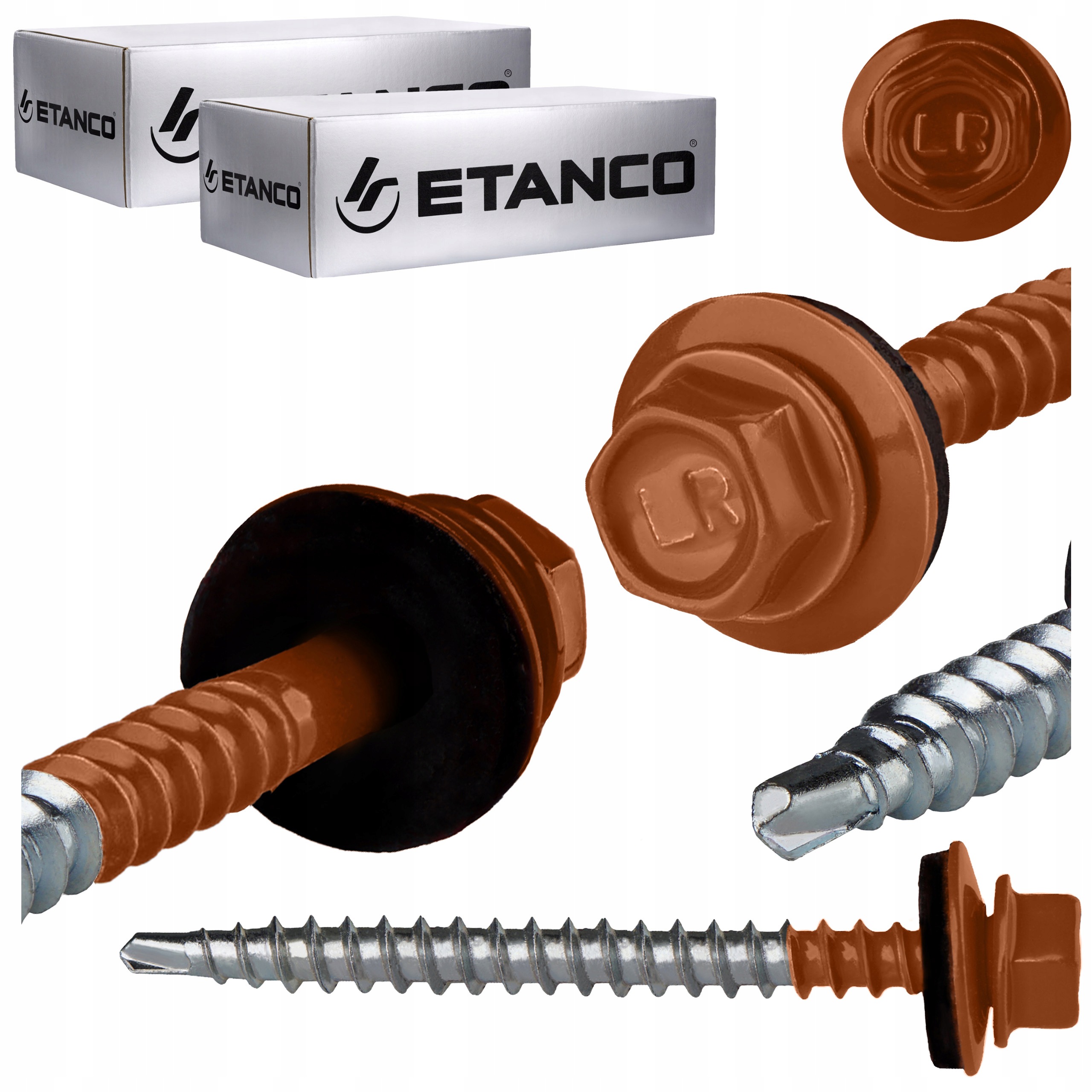 Farmářské vruty 4,8x60 mm Ral 8004 200 ks plechových vrutů Etanco GTF2 Z14