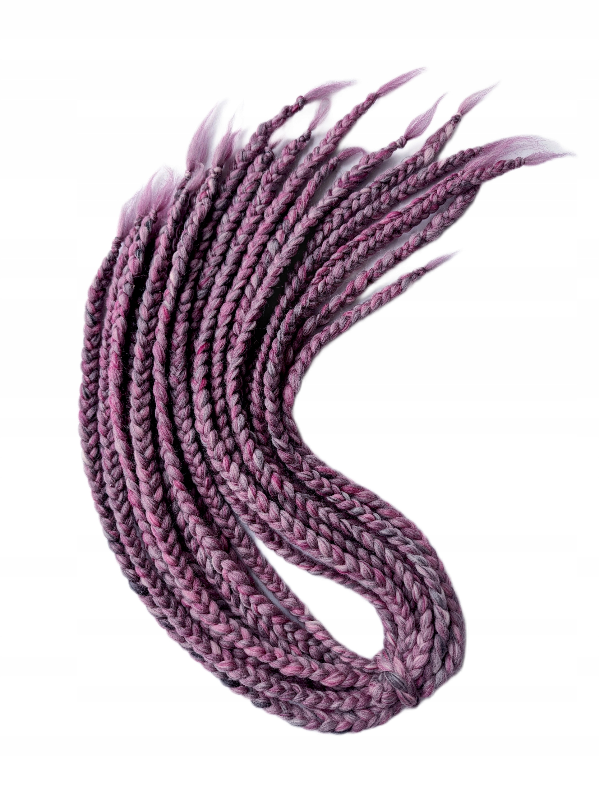 Vlněné copánky Opakovaně Použitelné, růžové, Divoká Orchidej, 10 kusů