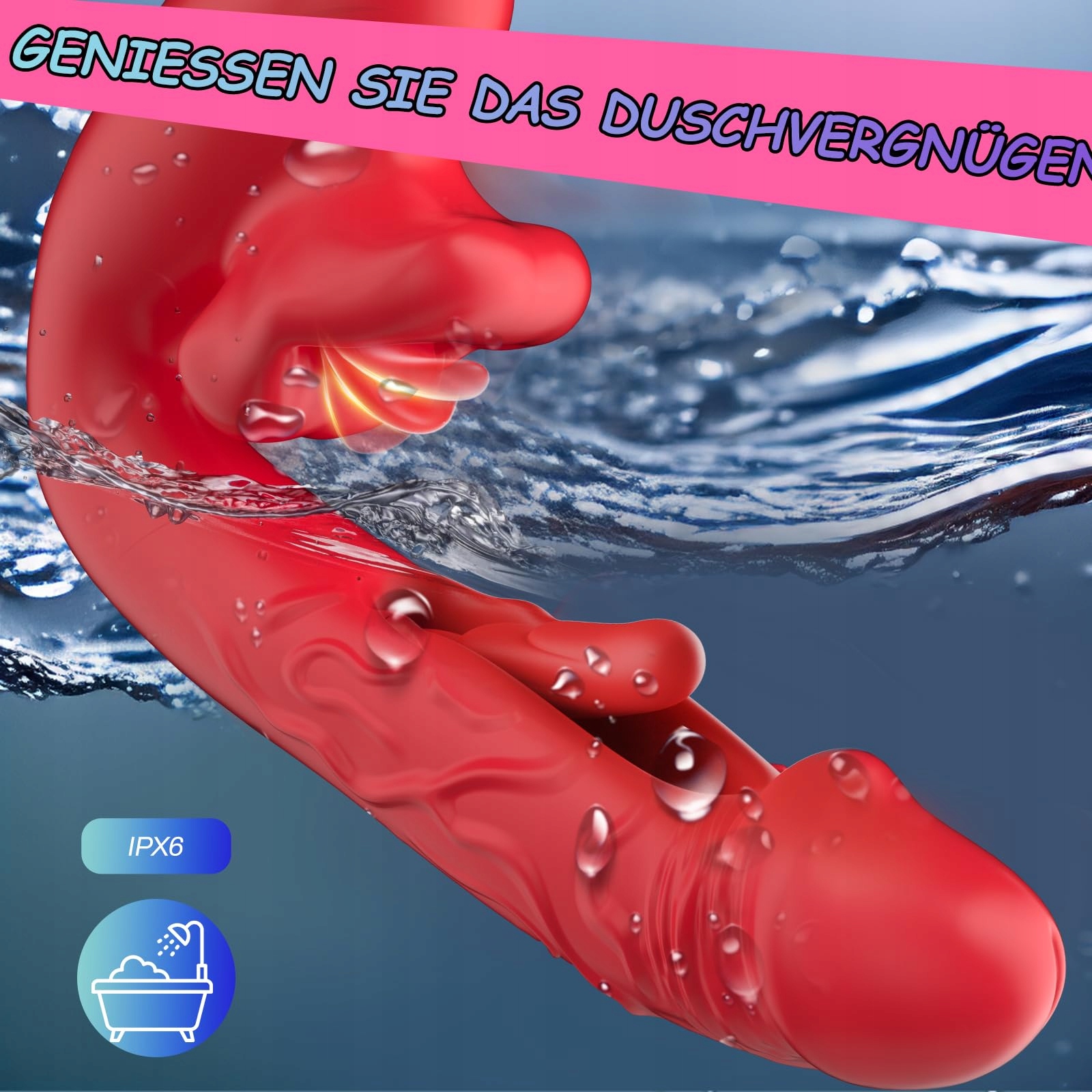 SILIKON G-PUNKT Wibrator Dla Kobiet Cichy Realistyczny Dildo 10 Trybów — miniatura 7
