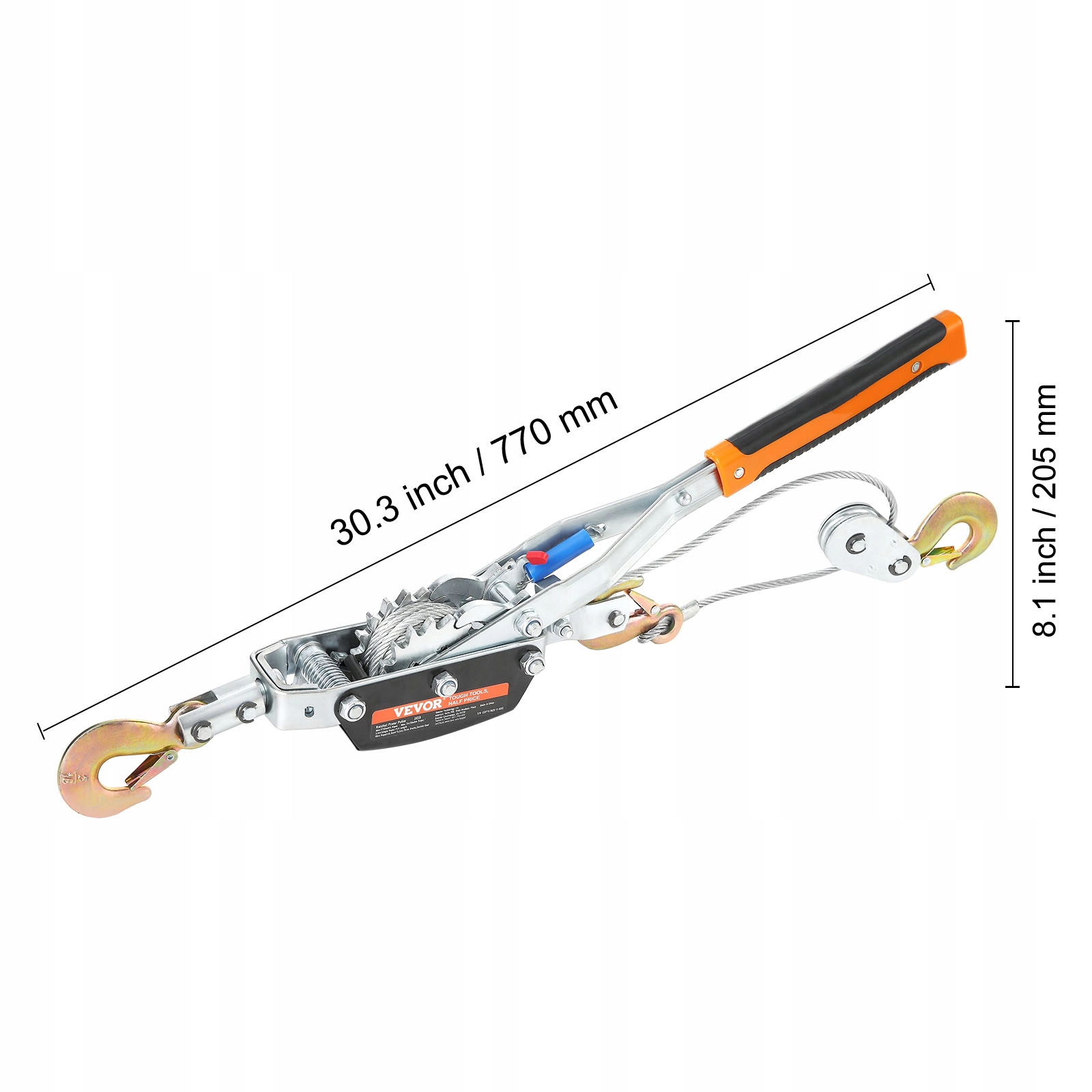 VEVOR Wciągarka Linowa Lina Stalowa 5T Stalowa O Długości 11.5FT 3 Haki EAN (GTIN) 0840349961781