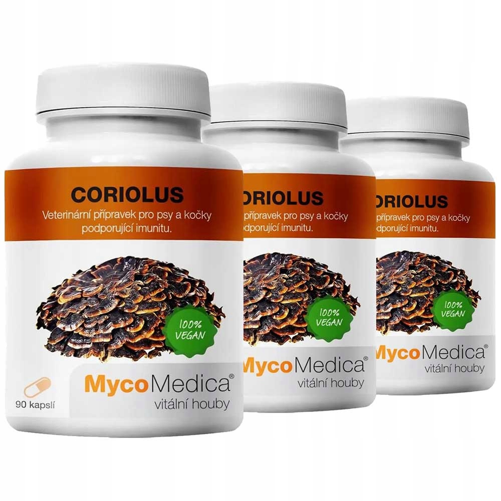 Levně MycoMedica Coriolus extrakt, 40% polysacharidů, 3-pack, 270 kapslí