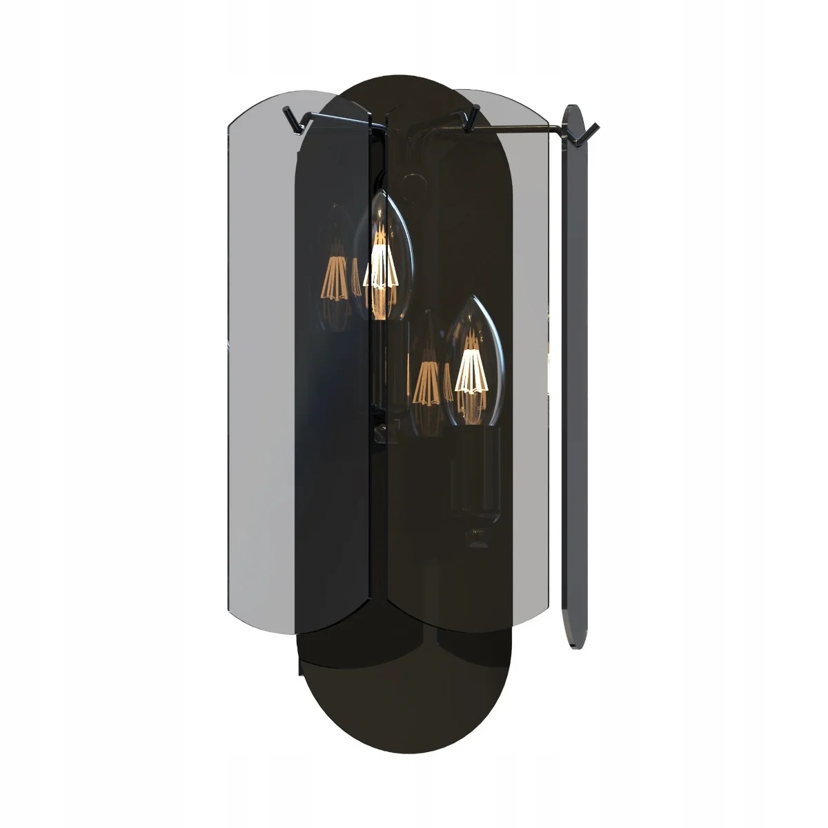 Čierne sklenené dymové nástenné svietidlo do spálne 2pk Zuma Line