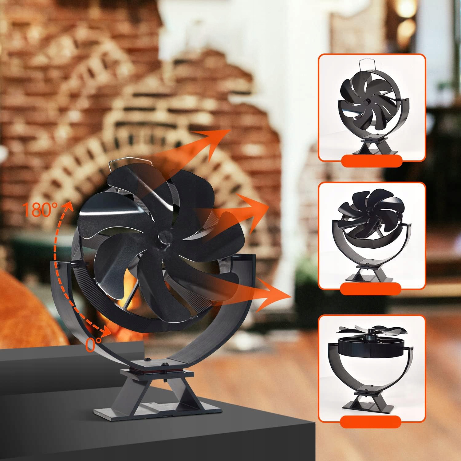 cicha praca 35dB Wentylator termoelektryczny kominkowy zasilany ciepłem Rodzaj wentylator kominkowy