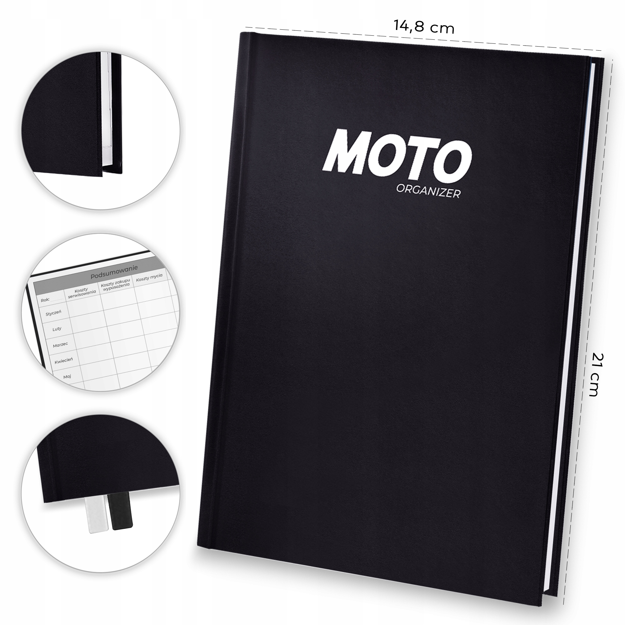 MOTO ORGANIZER NOTES KSIĄŻKA SERWISOWA NAPRAWY PALIWO KOSZTY NOTATNIK DANE Rodzaj notes