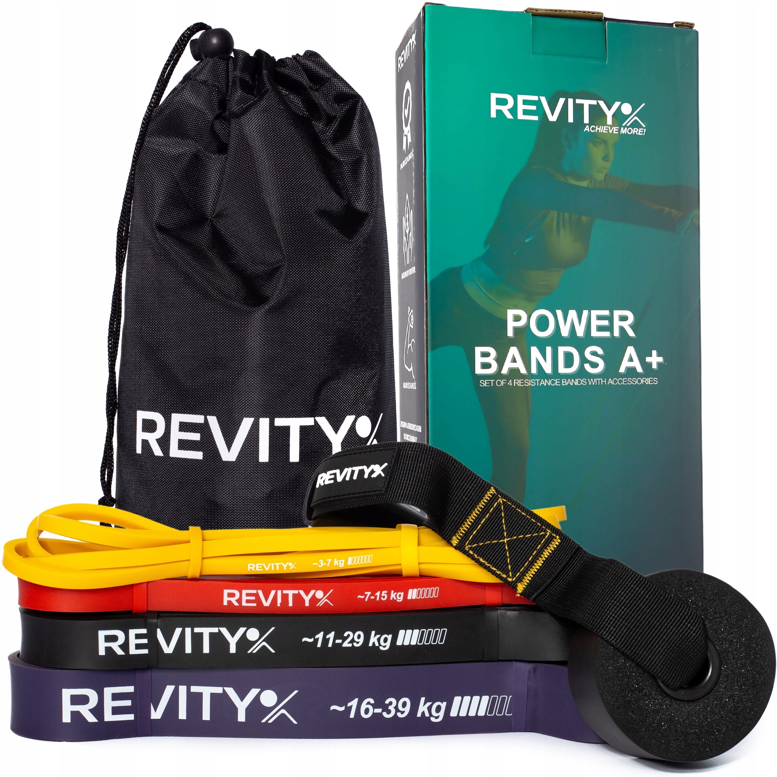 GUMY DO ĆWICZEŃ OPOROWE TAŚMY FITNESS CROSSFIT ZESTAW GUM POWER BAND 4 SZT Stan opakowania oryginalne