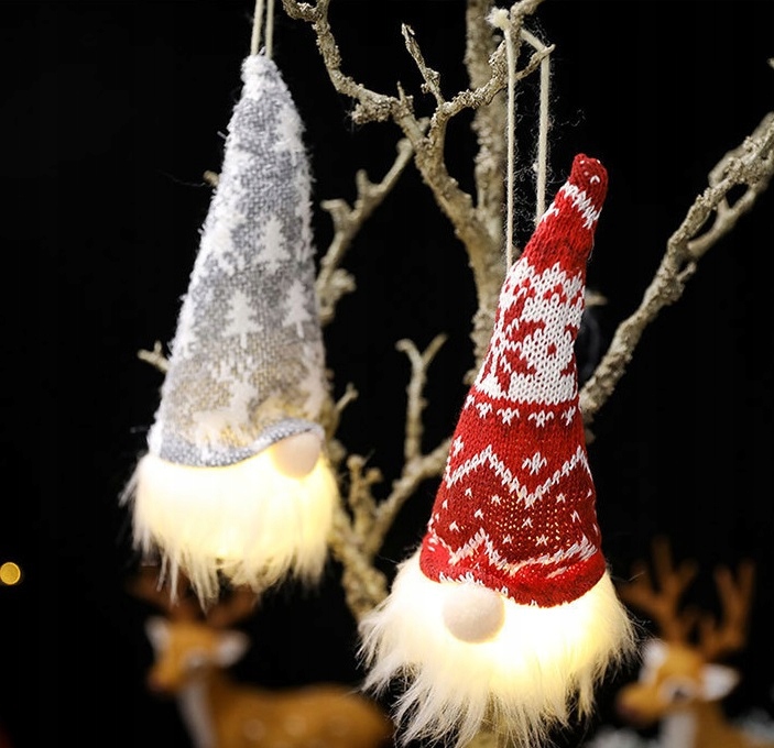 SKRZAT KRASNAL GNOM ŚWIĄTECZNY MIKOŁAJ *LEDOWY* ŚWIECĄCY + ZAWIESZKA Kod producenta JUH000286